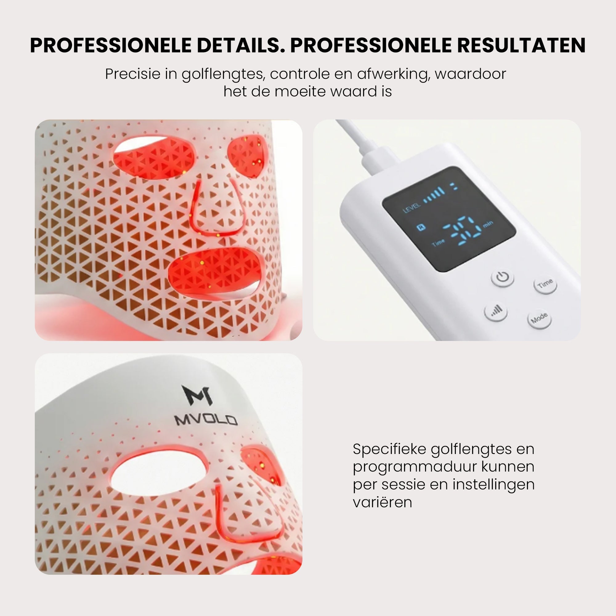 LED Face Mask + Halsmasker - Mvolo